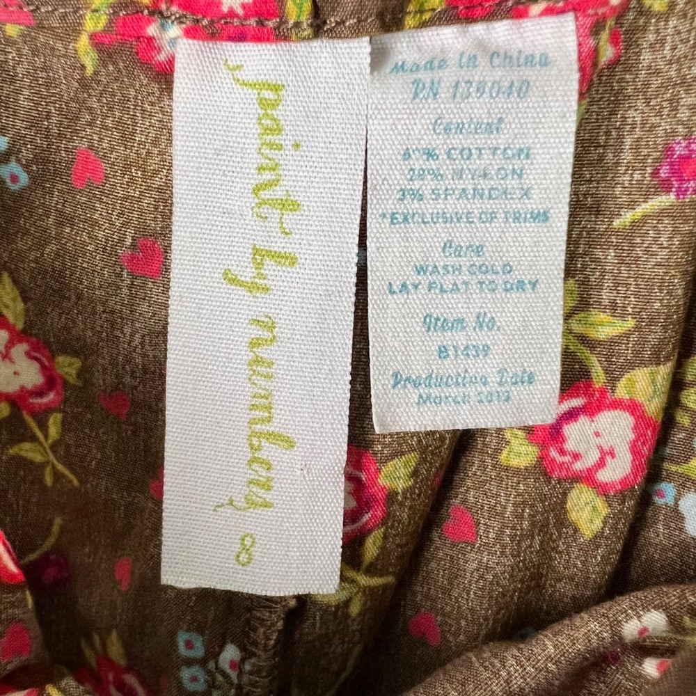 Matilda Jane Paint by Numbers Brown Floral Taylor Ruffle Pants Kids Size 8 - Picture 3 of 7